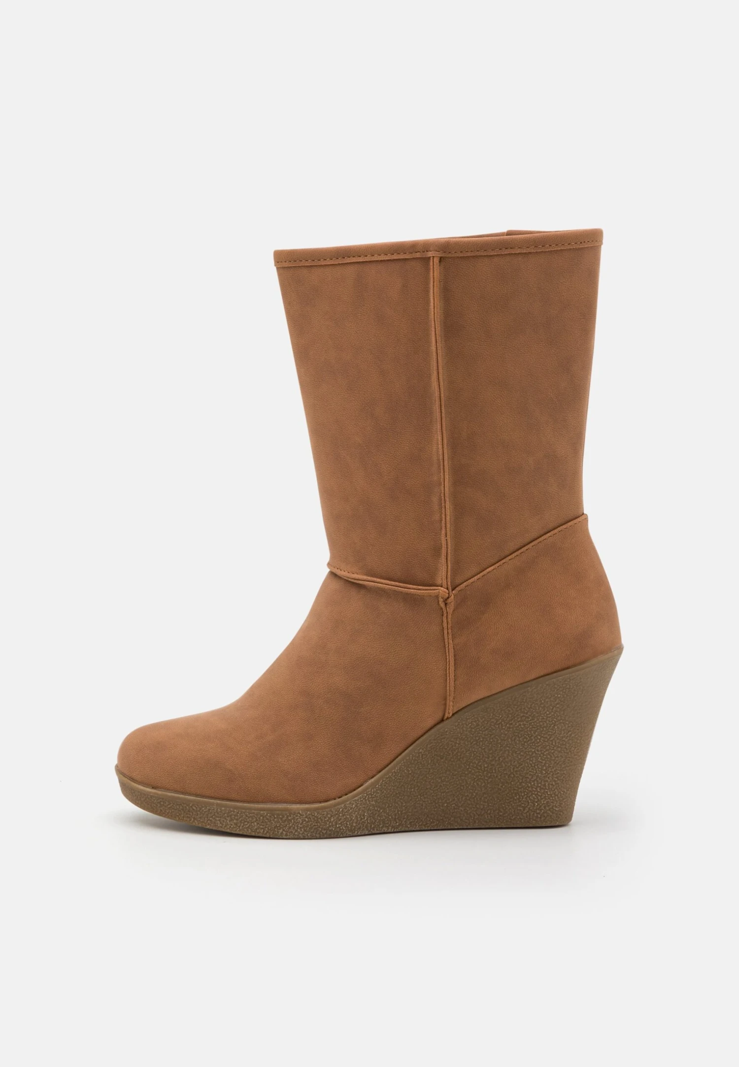 Anna Field Winter Boot - Enkellaarsjes Met Sleehak - Cognac 2 Anna Field Winter Boot - Enkellaarsjes Met Sleehak - Cognac - Afbeelding 2