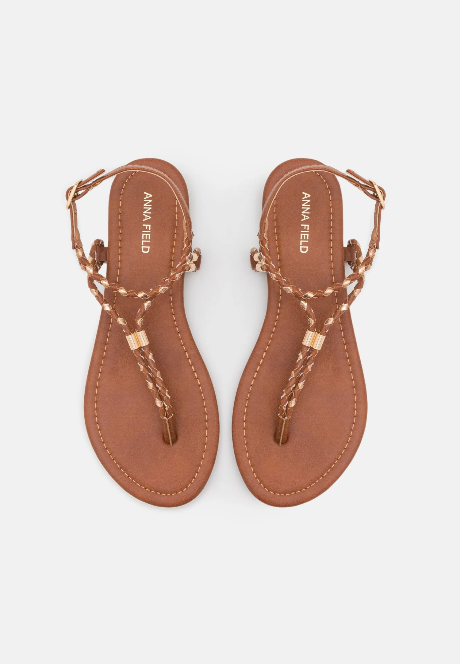 Anna Field Teensandalen - Cognac/Gold 6 Anna Field Teensandalen - Cognac/Gold - Afbeelding 6